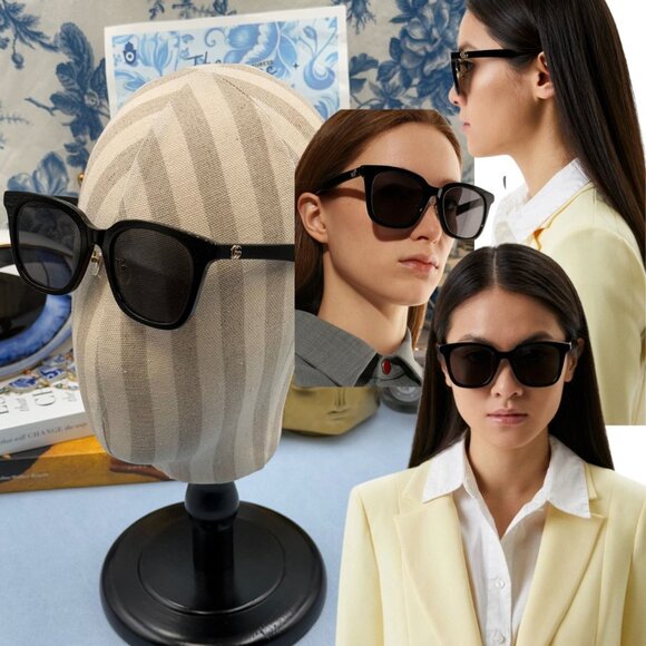 🆕 GUCCI 🧿 NWOT GG1000SK 001 Black Square Acetate Sunglasses, 55MM - Picture 1 of 15